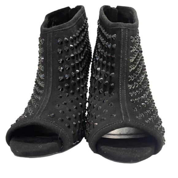 MICHAEL KORS Women's Black Dani Crystal Embellished Open Toe Bootie Sz 7 - Picture 3 of 6